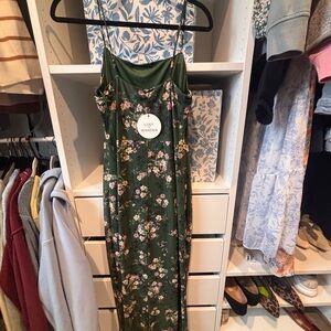 Lost And Wander Annabel Rose Floral Green Maxi Dress